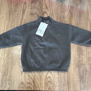 Zara Kids Charcoal Half-Zip Sweater